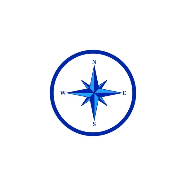 Mavi Rüzgar Beyaz Arka Planda Yükseldi Rüzgar Yönü Okları Denizci — Stok Vektör
