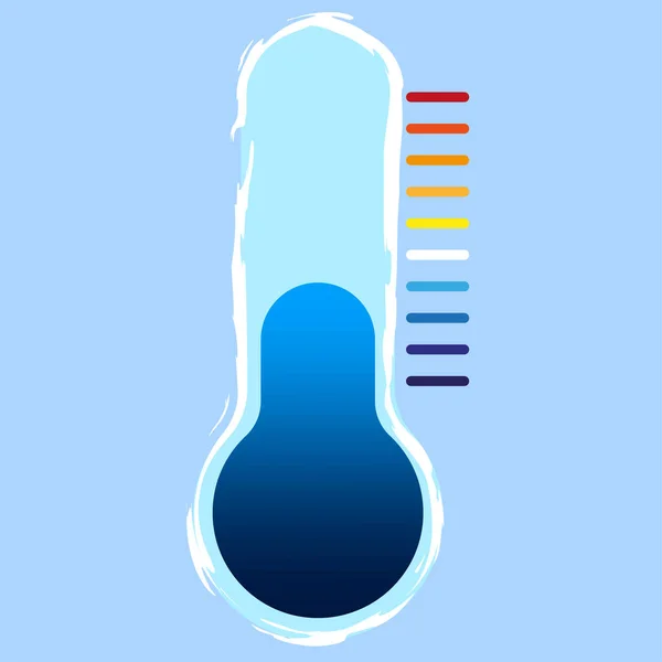 Thermomètre Bleu Dessin Animé Illustration Vectorielle Spe — Image vectorielle