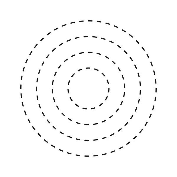 破線の円 丸みを帯びた 幾何学模様 ベクトルイラスト Eps — ストックベクタ