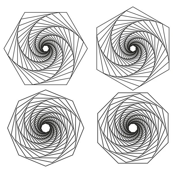 Forme Circulaire Avec Lignes Croisées Vortex Forme Tourbillon Illustration Vectorielle — Image vectorielle