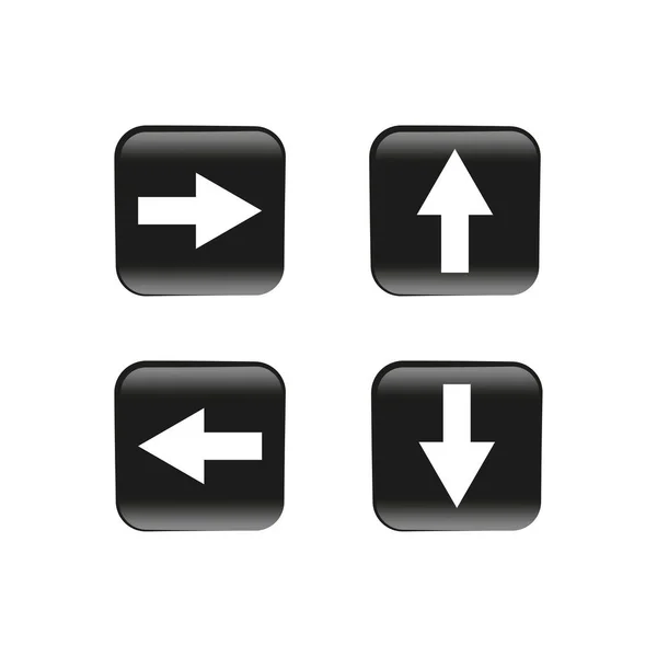 Buttons Pfeile Quadrate Auf Weißem Hintergrund Vektorillustration Eps — Stockvektor