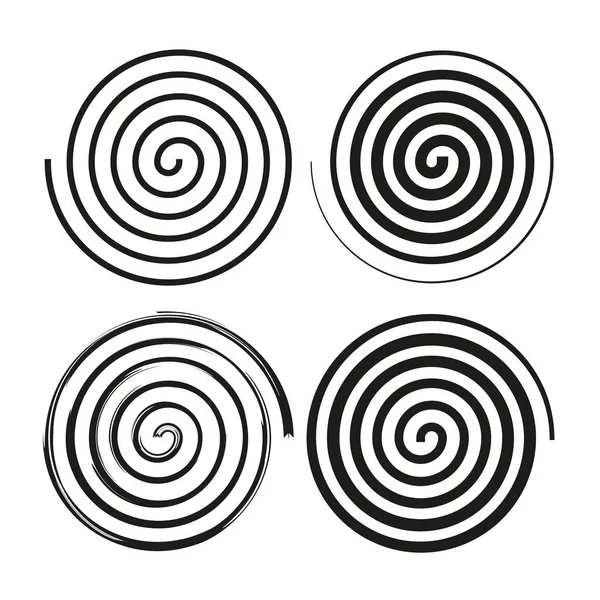 Icônes Spirales Noires Élément Design Illustration Vectorielle Spe — Image vectorielle