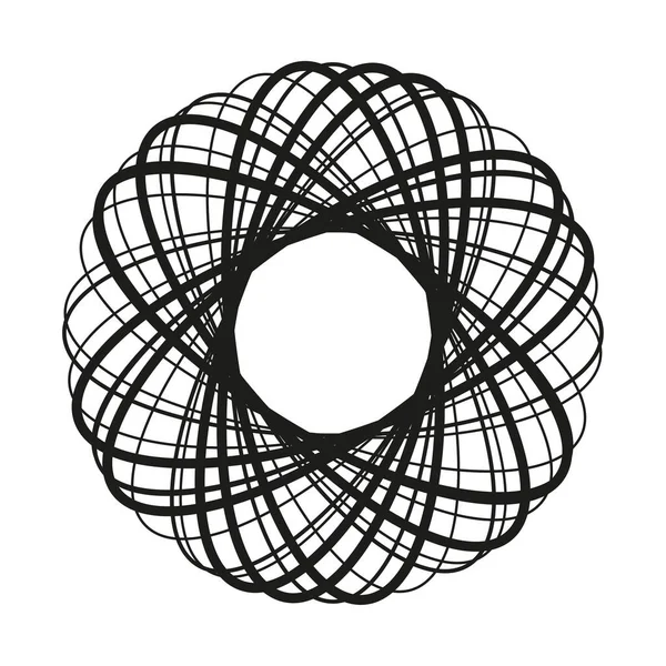 Élément Vectoriel Abstrait Forme Circulaire Avec Lignes Croisées Vortex Forme — Image vectorielle