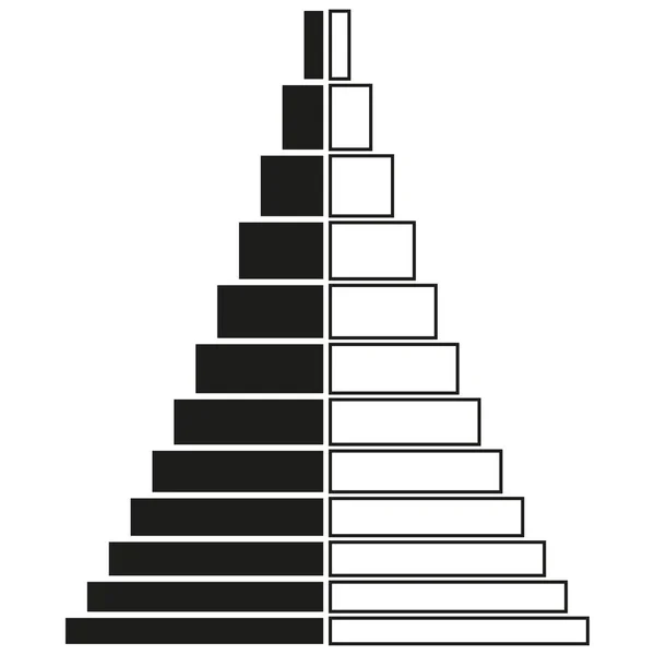 黑色的白色矩形塔 风格平坦 矢量图解 Eps — 图库矢量图片