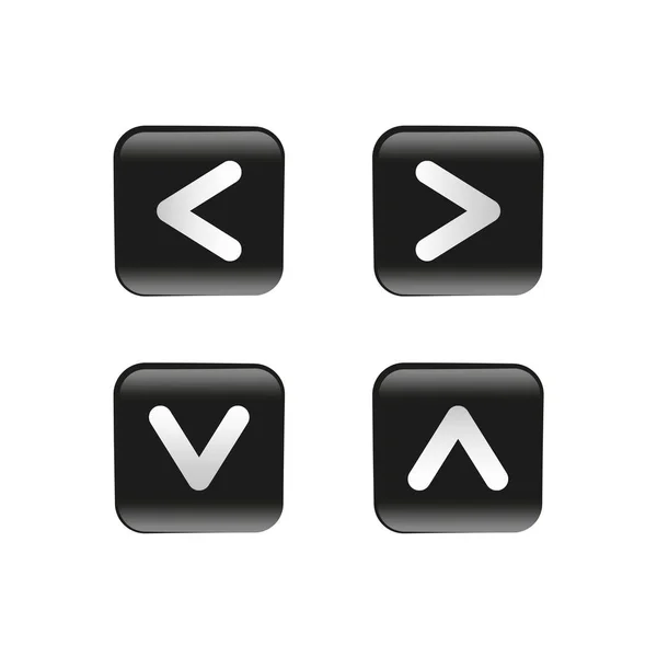 Knoppen Pijlen Vierkanten Witte Achtergrond Vector Illustratie Eps — Stockvector