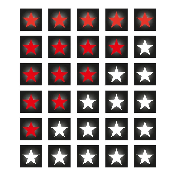 有红星评级的按钮 明星偶像 客户评审评级 矢量图解 Eps — 图库矢量图片