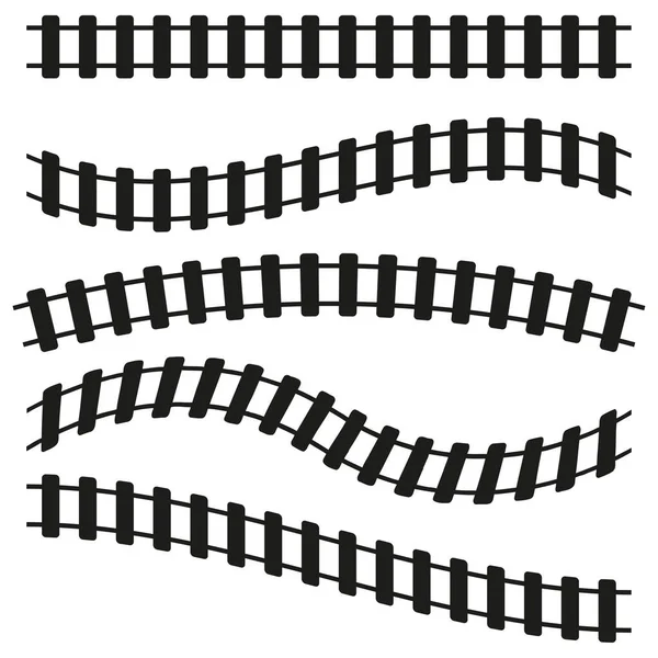 Fekete Vasúti Alkatrészek Építési Vonal Logó Vektor Illusztráció Eps — Stock Vector