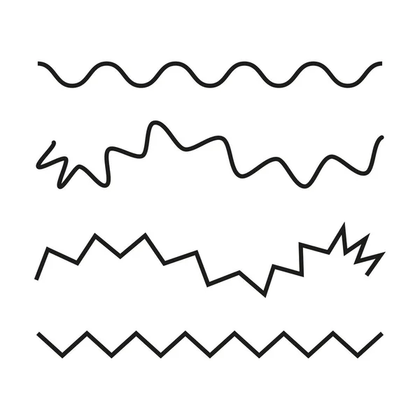 Handgezeichnete Zickzacklinien Wellenmuster Vektorillustration Eps — Stockvektor