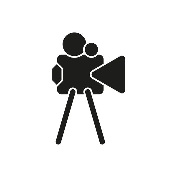 Icono Cámara Cine Signo Producción Cine Ilustración Vectorial Eps — Vector de stock