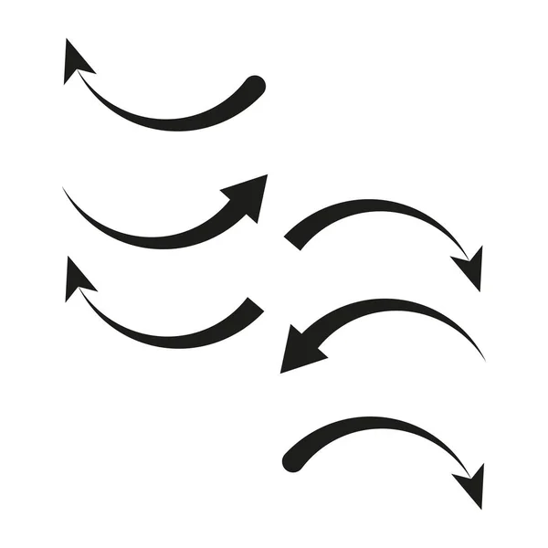 Icono Plano Con Flechas Curvas Ilustración Vectorial Eps — Vector de stock
