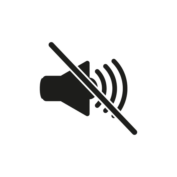 Schwarz Durchgestrichenes Lautsprechersymbol Megafon Lautsprecher Vektorillustration Eps — Stockvektor