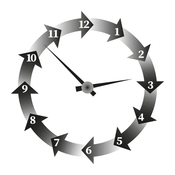 Horloge Contour Des Aiguilles Pour Conception Concept Horloge Fléchée Illustration — Image vectorielle