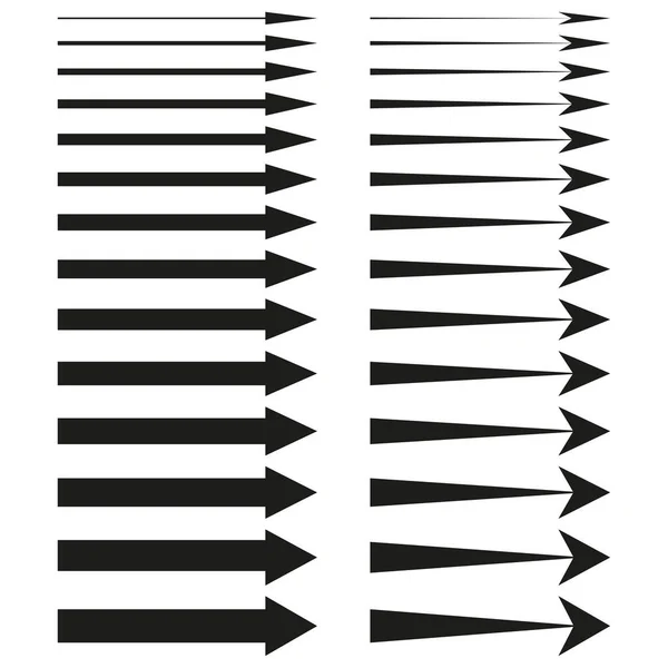 Abstraktní Rovné Šipky Nastaveny Symbol Ikony Vektorová Ilustrace Eps — Stockový vektor