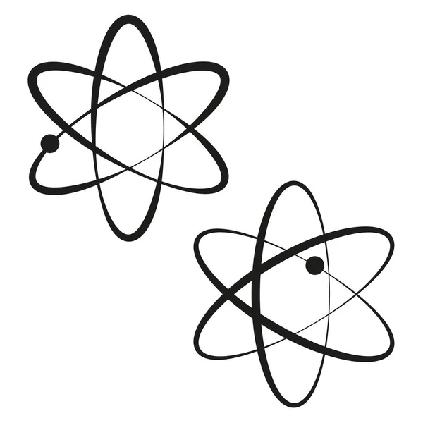 Fekete Atom Ikonok Fehér Háttérrel Vektor Illusztráció Eps — Stock Vector