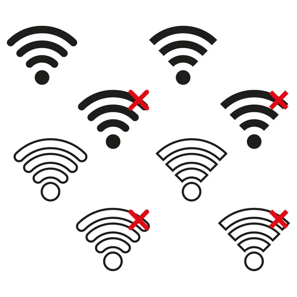 Wifi Symbole Kreuzen Sich Internet Netzwerk Internetkommunikation Online Konzept Vektorillustration — Stockvektor