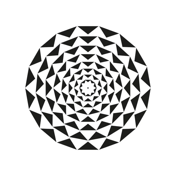 Elemento Radial Geométrico Radiante Mandala Abstracto Vector Motivo Icono Figurativo — Archivo Imágenes Vectoriales
