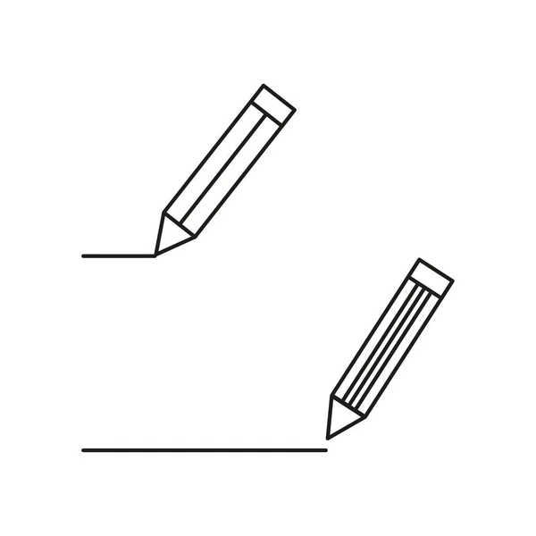 Zeichenkunst Ikone Bleistifte Schreiben Vektorillustration Eps — Stockvektor