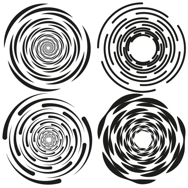Spiral Swirl Twirl Element Set Rotierende Kreisform Vektorillustration Eps — Stockvektor