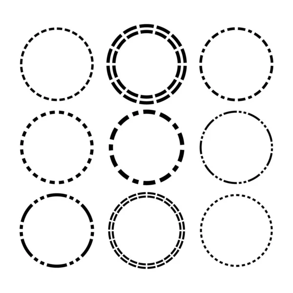 Circles Dotted Line Drawing Style Shape Paper Cut Style Vector — Stock Vector