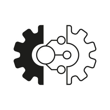 Grafik tasarım, logo, web sitesi, sosyal medya, mobil uygulama için veri entegrasyon ana hatları ikonu vektörü. Vektör çizimi. EPS 10.