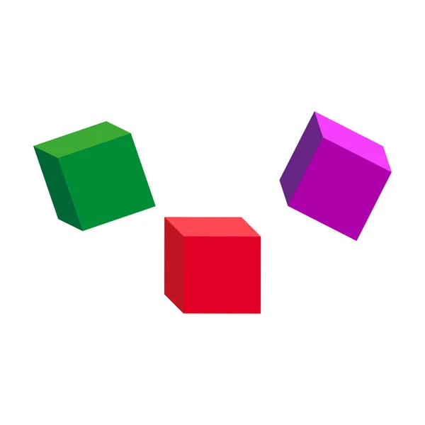 Cubos Colores Elemento Diseño Clipart Concepto Color Ilustración Vectorial Eps — Vector de stock