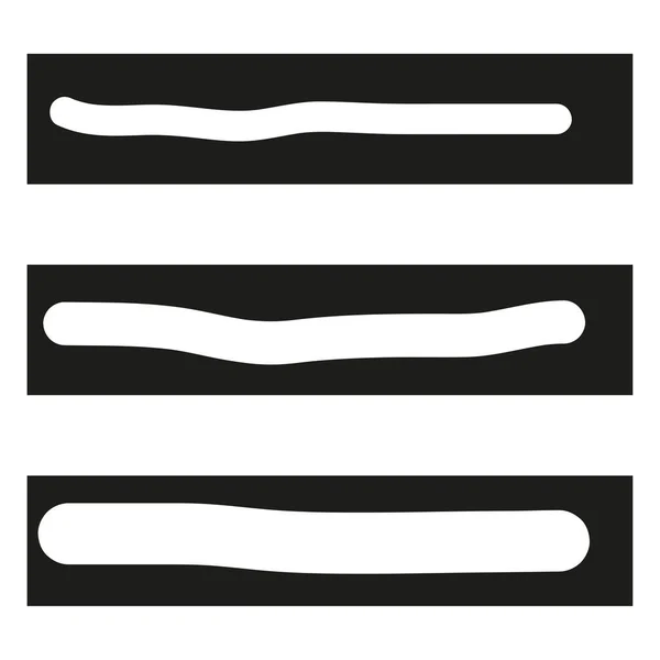 Linhas Escova Branca Retângulo Preto Textura Escova Aquarela Ilustração Vetorial — Vetor de Stock