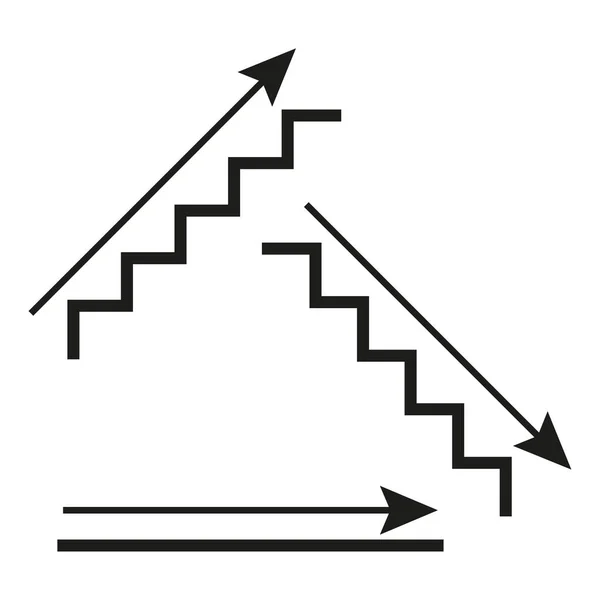Escaleras Planas Icono Flechas Para Diseño Concepto Éxito Empresarial Ilustración — Archivo Imágenes Vectoriales