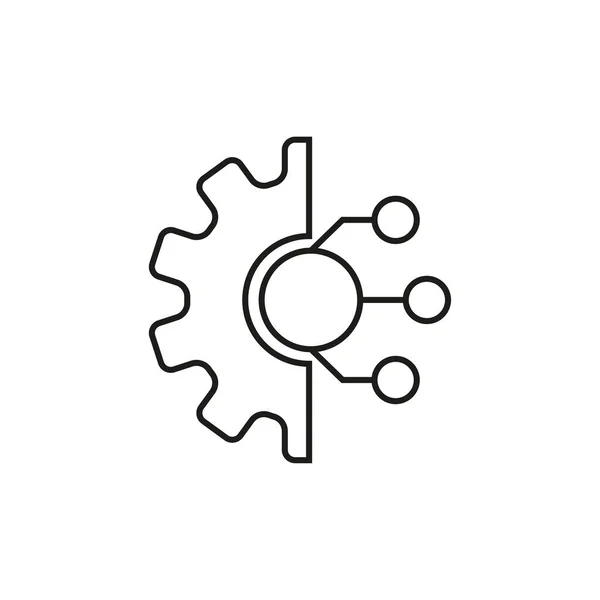 Grafik Tasarımı Için Veri Entegrasyonu Ana Hatları Simgesi Logo Web — Stok Vektör