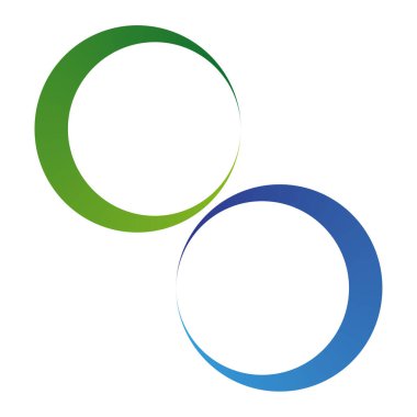 Modern yeşil daireler. Yuvarlak şekilli. Çizgi çalışması. Vektör çizimi. EPS 10.