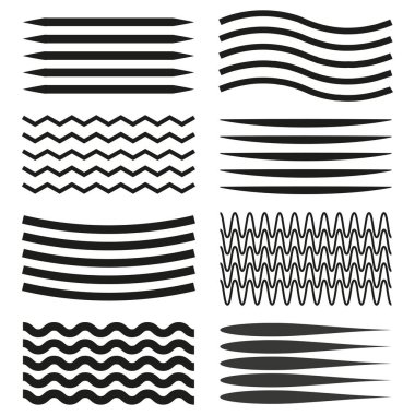 Farklı çizgiler siyahtır. Grunge dokusu. Vektör çizimi. EPS 10.