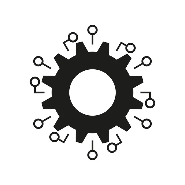 Icône Contour Intégration Données Pour Conception Graphique Logo Site Web — Image vectorielle