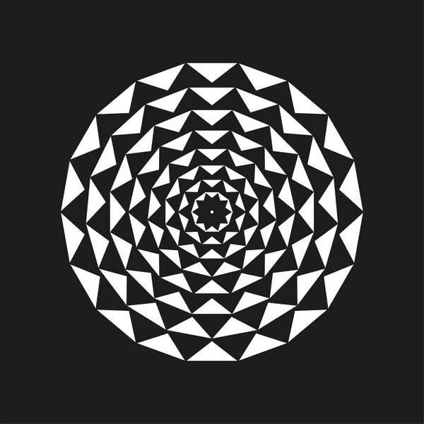 Elemento Radial Geométrico Radiante Mandala Abstracto Vector Motivo Icono Figurativo — Vector de stock