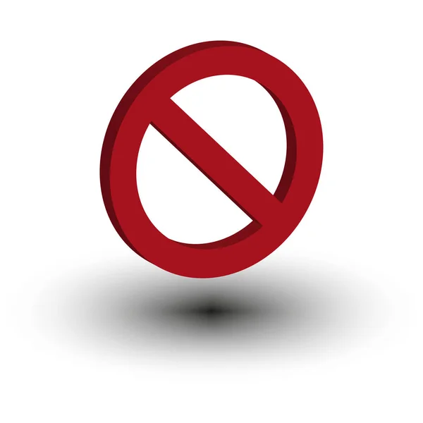 Czerwony Trójwymiarowy Znak Stop Projektowania Gier Element Projektu Podpis Zabroniony — Wektor stockowy