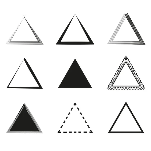Háromszögek Ecset Sorban Művészet Stílusban Geometrikus Forma Vektor Illusztráció Eps — Stock Vector