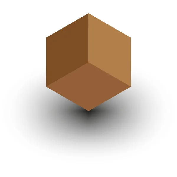 Caja Cubo Volumétrico Papel Concepto Tecnología Informática Forma Geométrica Ilustración — Vector de stock