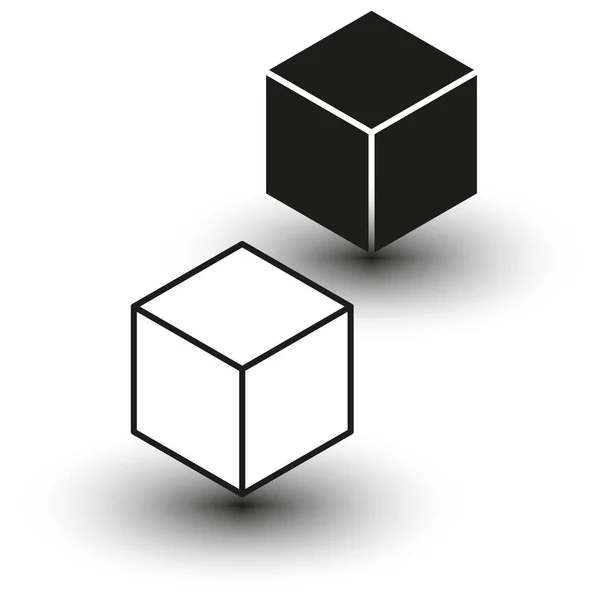 Cubes Blancs Noirs Sur Fond Blanc Pour Conception Jeu Illustration — Image vectorielle