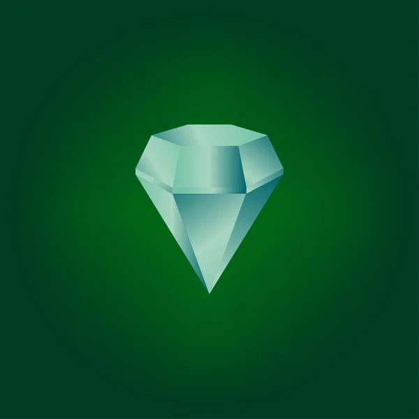 Diamante Fundo Verde Pedra Preciosa Jóias Diamante Brilhante Jóia Ilustração — Vetor de Stock