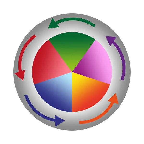 Cirkeldiagram Element Pie Diagram Med Pilar Runt Den Vektorillustration Eps — Stock vektor