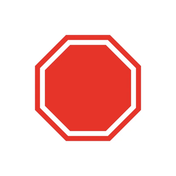 Señal Advertencia Blanco Octágono Rojo Con Una Línea Blanca Para — Vector de stock