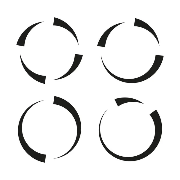 Ομοκεντρικές Ακτινωτές Γραμμές Εικονίδιο Κύκλων Σχηματισμένο Σχήμα Κύκλου Περιστρεφόμενο Στροβιλιζόμενο — Διανυσματικό Αρχείο