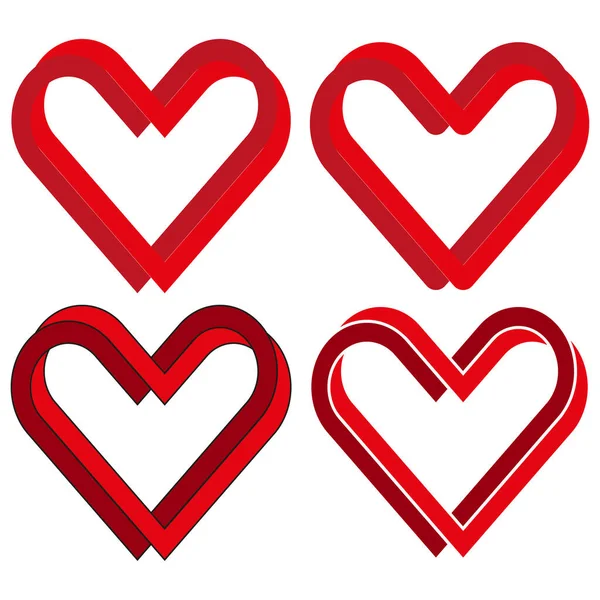 Corazón Rojo Corazón Romántico Dulce Fondo Forma Corazón Ilustración Vectorial — Vector de stock