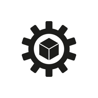 Vites simgesinde kutu. İş konsepti. Web gelişimi. Vektör çizimi. EPS 10.