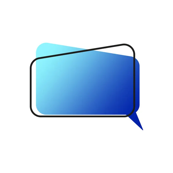Синяя Рамка Сообщения Векторная Иконка Диалог Разговорная Речь Векторная Иллюстрация — стоковый вектор