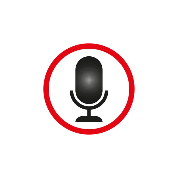 Klassisches Flaches Symbol Mit Rotem Mikrofon Vektorillustration Eps — Stockvektor