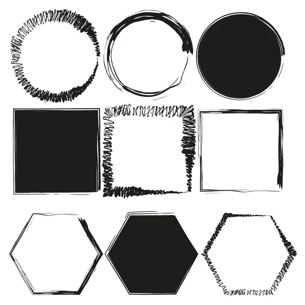 Formes Pinceau Noir Sur Fond Blanc Illustration Vectorielle Spe — Image vectorielle