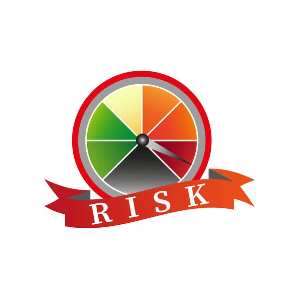 Risk Speedometer Business Success Information Sign Business Concept Vector Illustration — Stock Vector