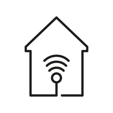 Grafik tasarım, logo, web sitesi, sosyal medya, mobil uygulama için akıllı ev vektör simgesi, ui. Vektör çizimi. EPS 10.