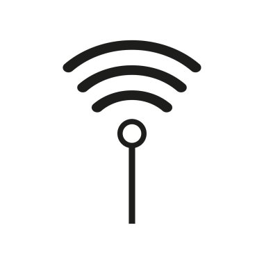 Kablosuz kablosuz kablosuz ağ ya da beyaz arkaplan üzerindeki uzak internet erişim simgesi vektörü için işaret dili, grafik ve web tasarımı için düz stil. Vektör çizimi. EPS 10.