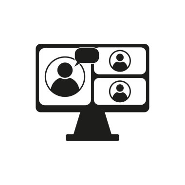 Video çağrı simgesi. Video konferans ikonu. Vektör çizimi. EPS 10.