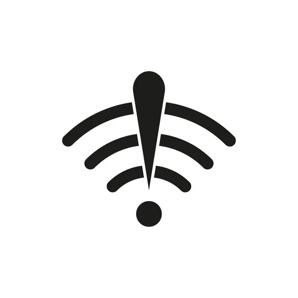 Point Exclamation Wifi Icône Pour Conception Appareils Mobiles Communication Internet — Image vectorielle